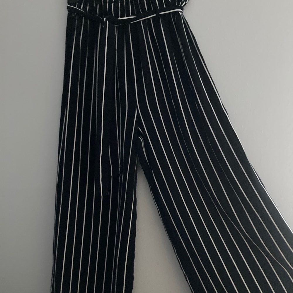 Black and White striped pants